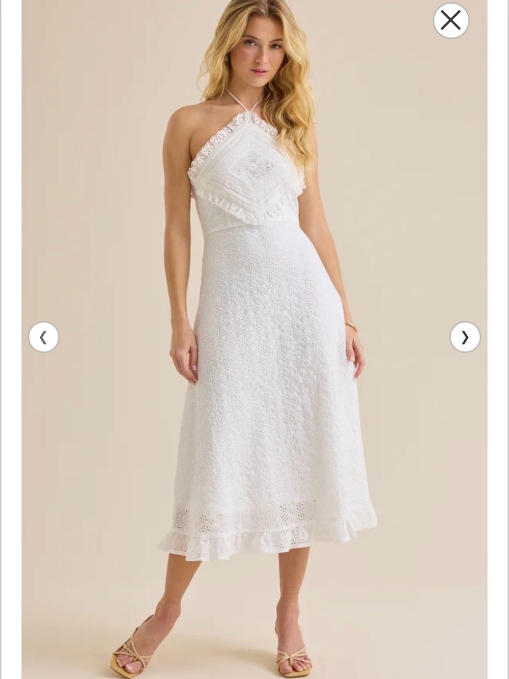NWT Altar'd State White Eyelet Halter Fit and Flare Dress